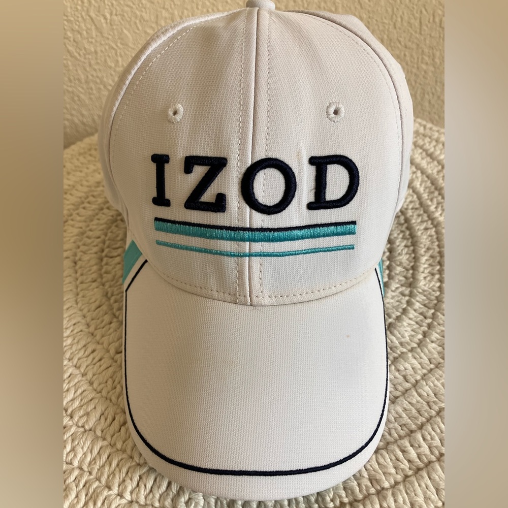 Izod Golf White/Blue Cap Pre owned Great condition See pictures for flaws